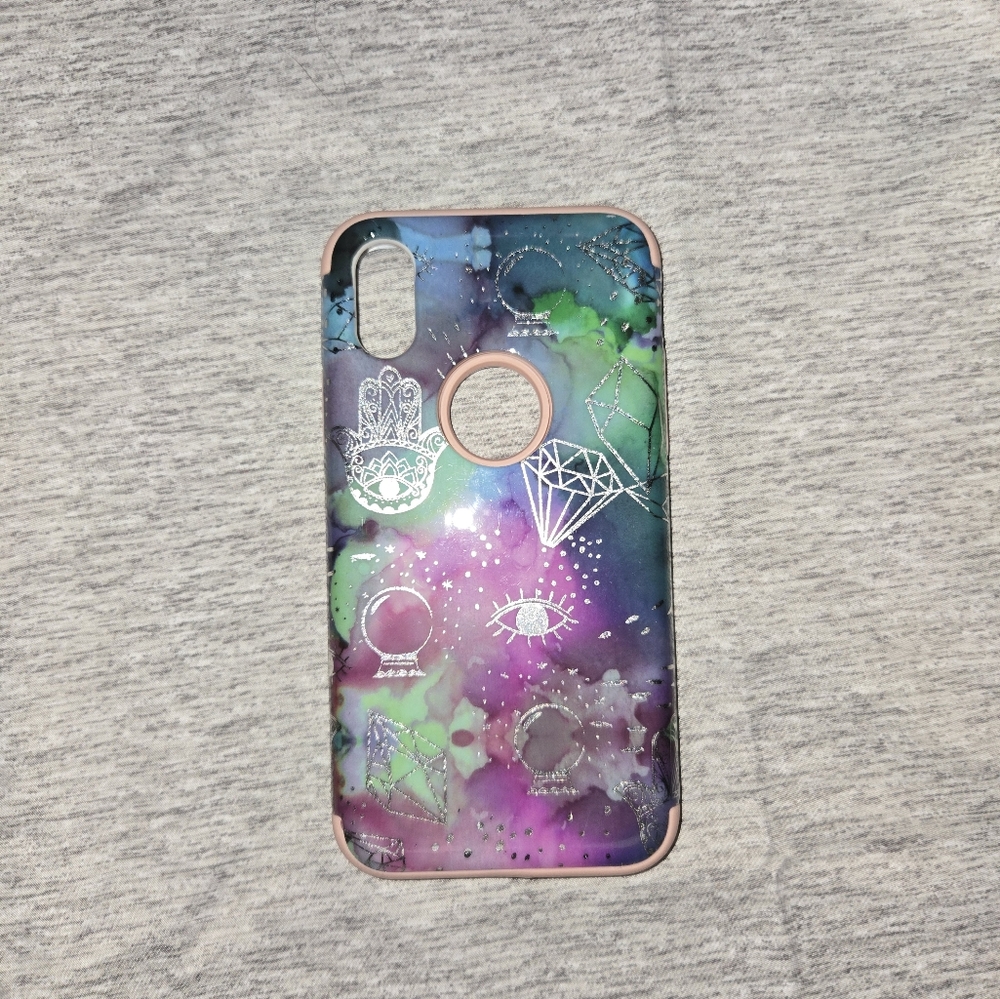 Pink Chandelier 3 Layer Rugged Case For IPhone X   (I PHONE NOT INCLUDED)